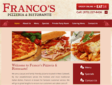 Tablet Screenshot of eatatfrancos.com